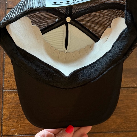 OTTO Black Trucker Hat with Red and Pink Heart Design - Picture 5 of 5